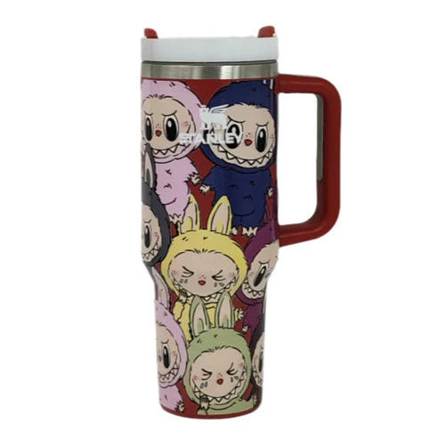 LABUBU Tumbler 1200ml | Stainless Steel Vacuum Insulated Water Bottle with Handle | Thermal Mug for Kids & Adults
