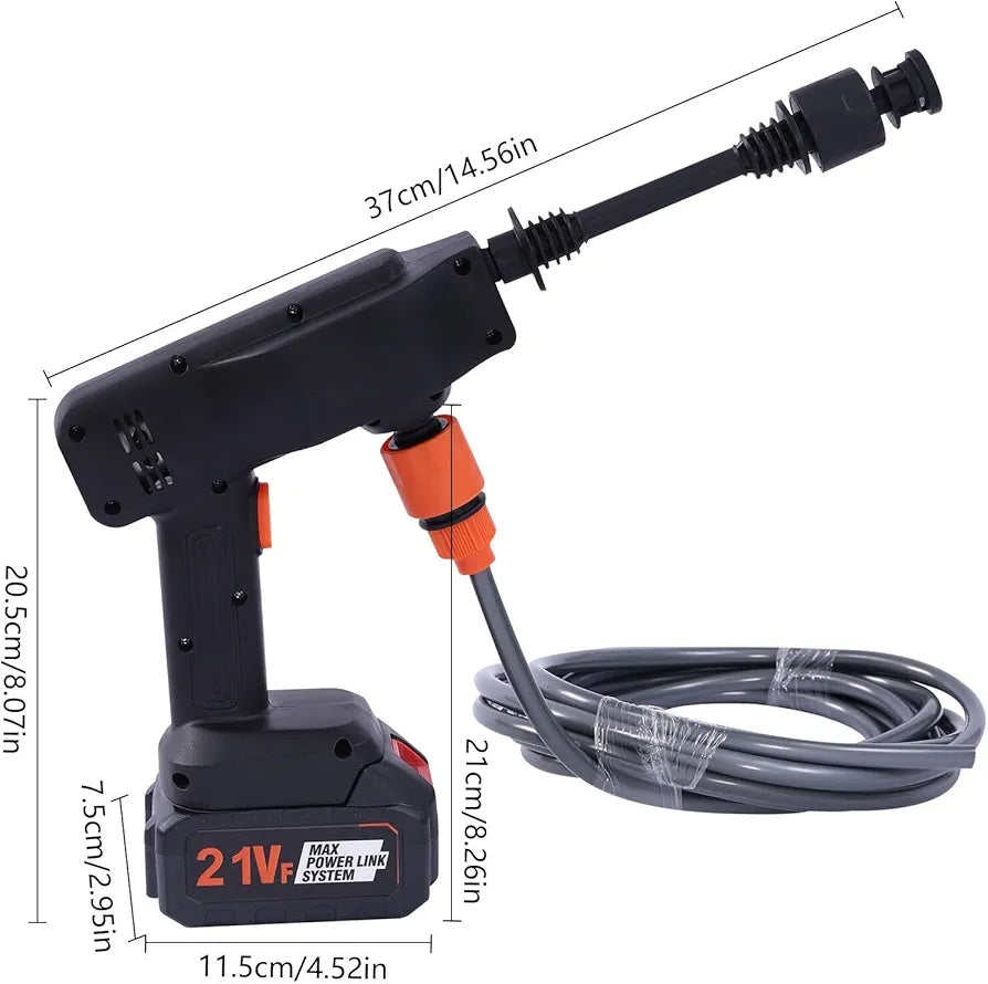 Portable Cordless 12V Battery Pressure Washer – 130 PSI Water Spray Gun