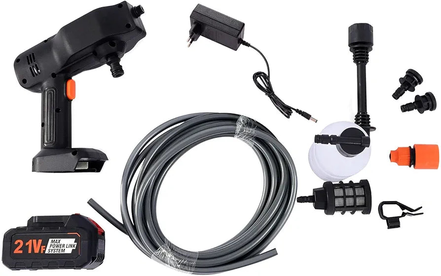 Portable Cordless 12V Battery Pressure Washer – 130 PSI Water Spray Gun