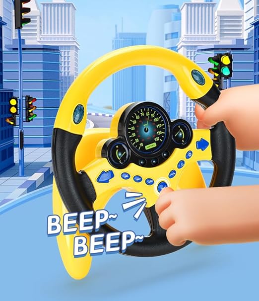 Kids Electric Steering Wheel Toy – Educational & Realistic Driving Fun