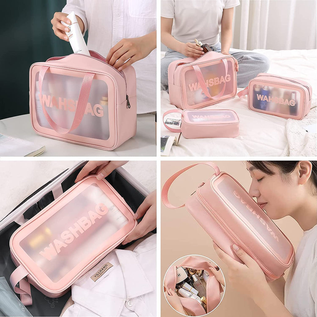 Travel Makeup Bag – Transparent Cosmetic Organizer for Women