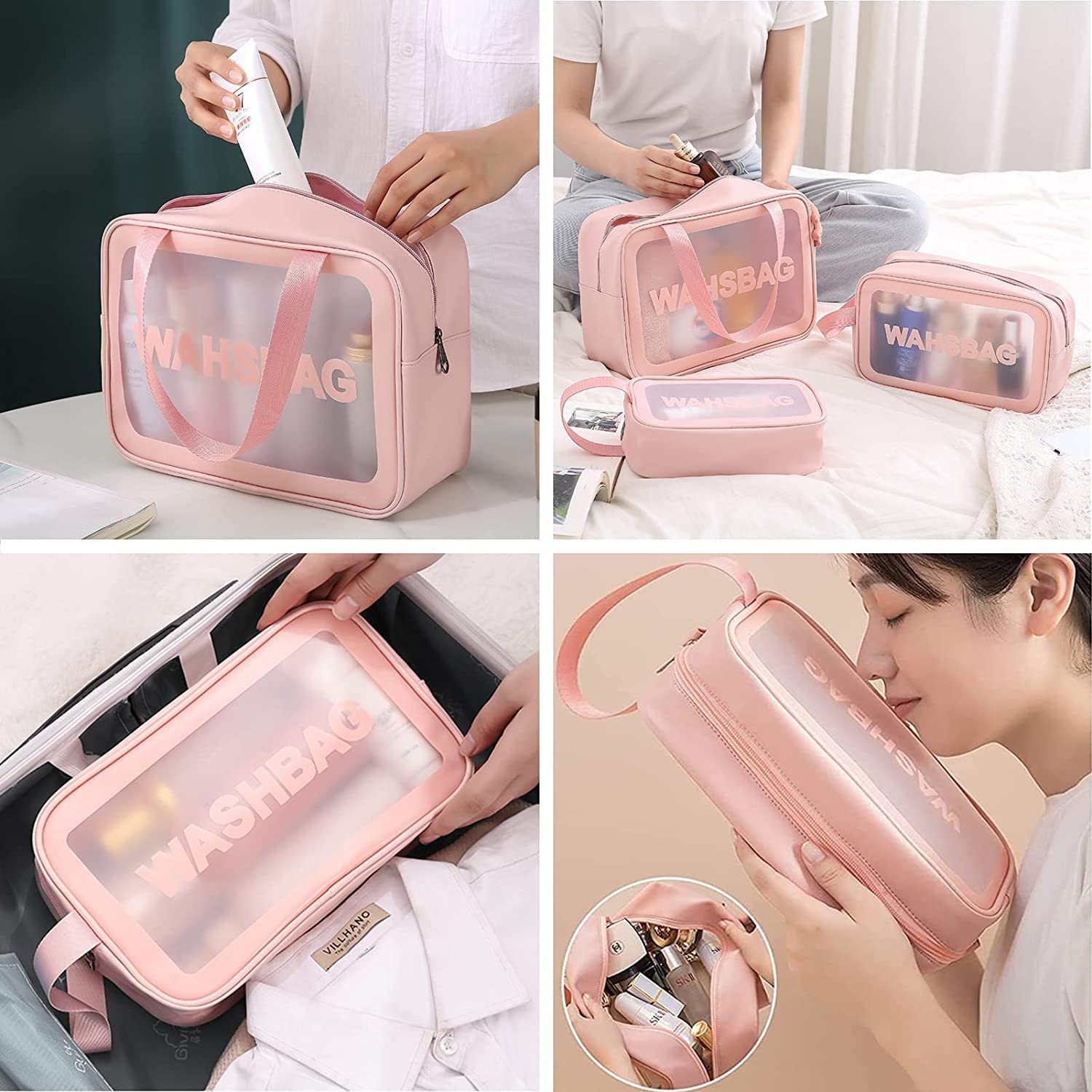 Travel Makeup Bag – Transparent Cosmetic Organizer for Women