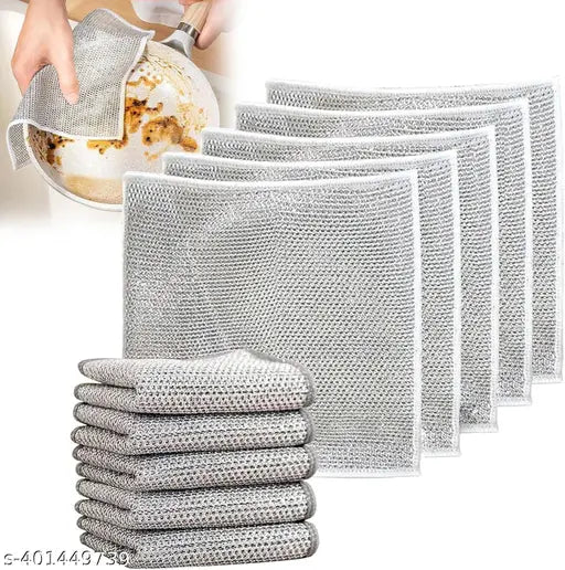 Multipurpose Wire Dish Scrubber Towels – Pack of 6