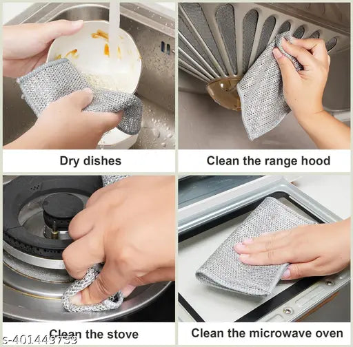 Multipurpose Wire Dish Scrubber Towels – Pack of 6